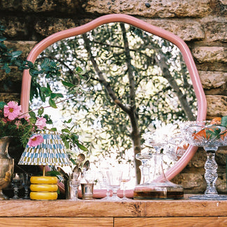 Brandy mirror in blush by the Novogratz