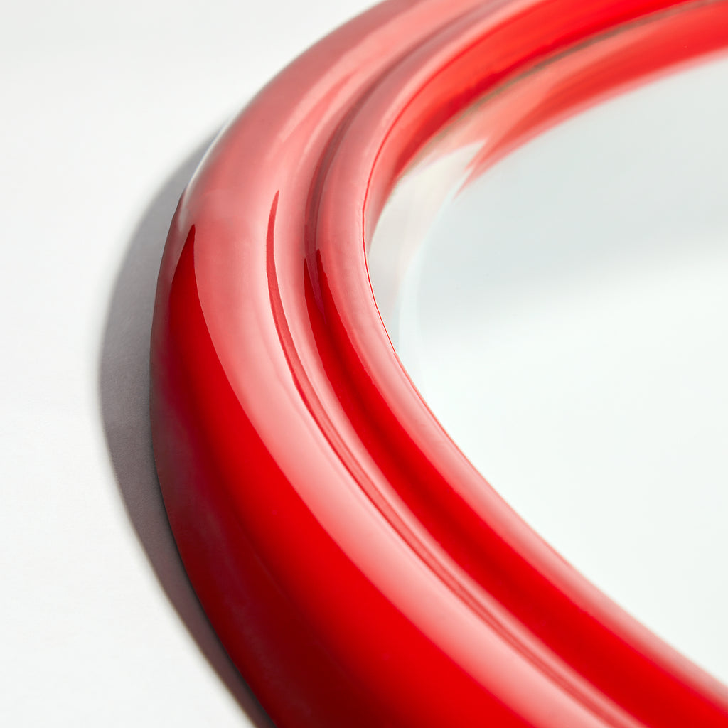 Larger Cinders Mirror in Ruby Red