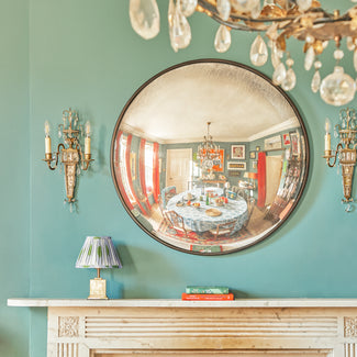 Grouper convex mirror with antiqued glass