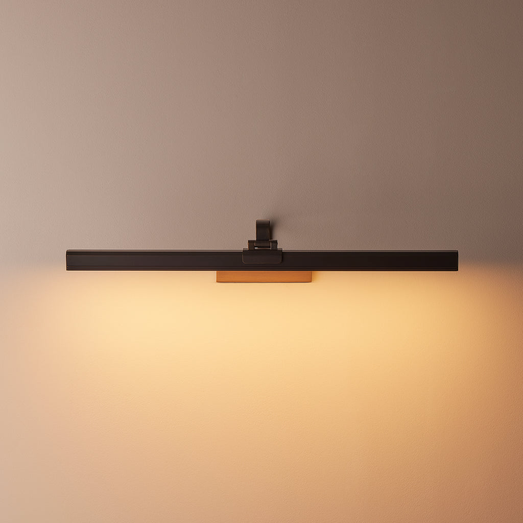 Larger Marcel cordless picture light in bronze finish