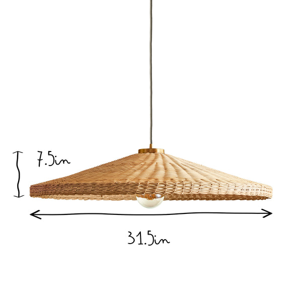 Larger Aphrodite rattan pendant light