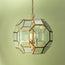 Ballina pendant light in antiqued brass and bevelled glass