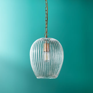 Small Bastille pendant light in clear glass