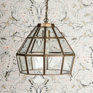 Regular Borealis hanging lantern in antiqued brass