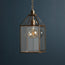 Larger Carrington hanging lantern in antiqued brass
