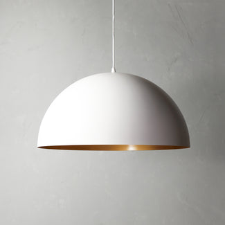 Goodhew pendant light in white with a gold interior