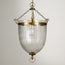 Hydra pendant light in blown glass and antiqued brass