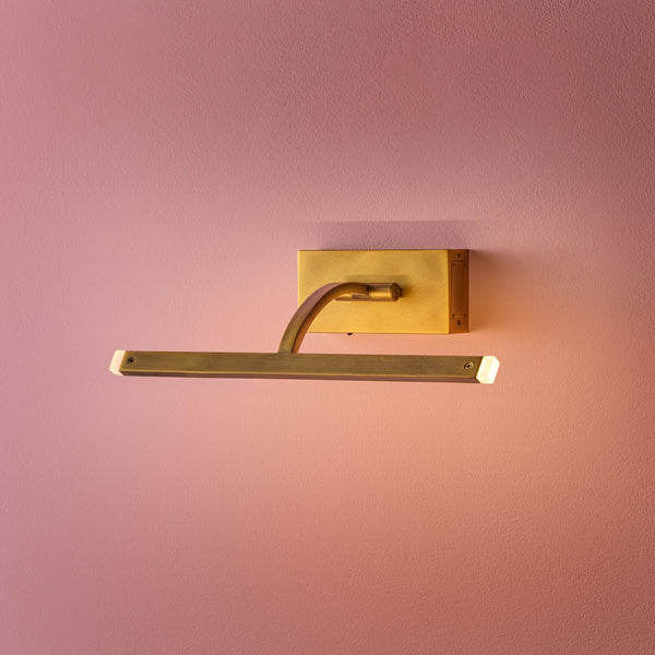 Smaller Blake Cordless Picture Light in brass