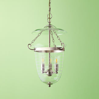Valerie etched glass pendant light with nickel fixings