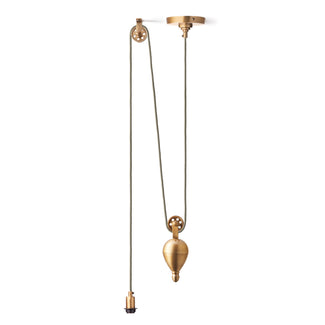 Equilibrium rise and fall pendant set in antique brass