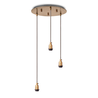 Heath circular ceiling fitting in antiqued brass