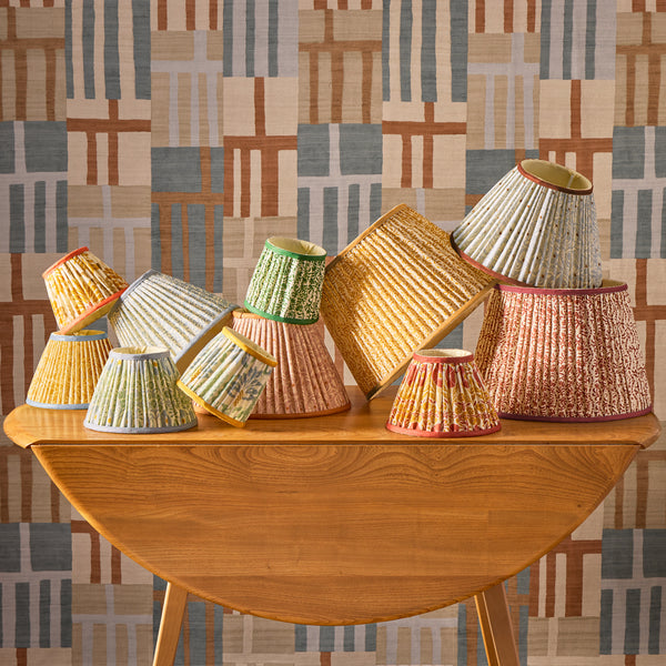 7 inch Pendant Shade in Rust 'Posy' Linen by Ellen Merchant