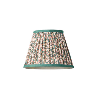 7 inch pendant shade in aqua red Tuffley gathered cotton by GP & J Baker
