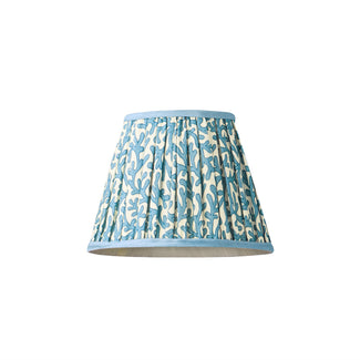 7 inch pendant shade in denim Tuffley gathered cotton by GP & J Baker