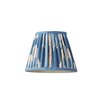 7 inch pendant shade in denim Bokhara gathered linen by GP & J Baker