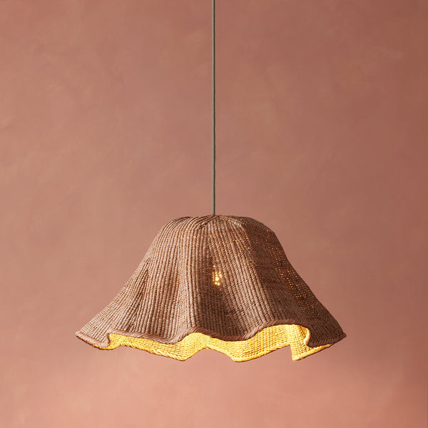 Smaller Wonky Wave natural woven palm basket