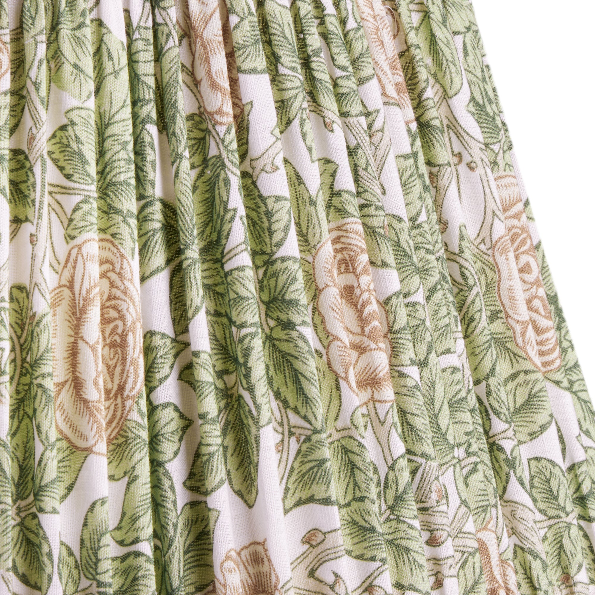 8 inch empire scalloped shade for cordless lamps in leafy arbour Rambling Rose linen by Morris & co.