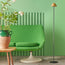 Twinky cordless floor lamp in black with an antiqued brass hood