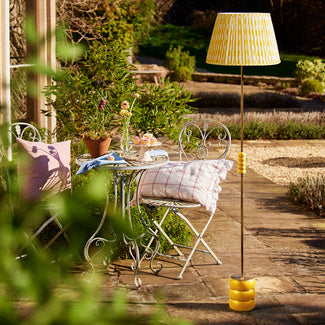 Holleder cordless standing lamp in Sand by the Novogratz