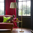 Swing articulated floor lamp in antiqued brass