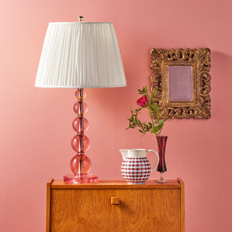 Aurora table lamp in blush pink resin