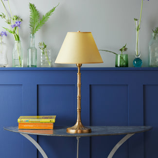 Smaller Bamboozle table lamp in antiqued brass