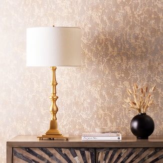 Holmes table lamp in antiqued brass