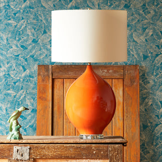 Kilda table lamp in orange ceramic