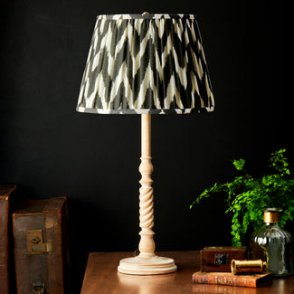 Paolo table lamp in natural whitewash