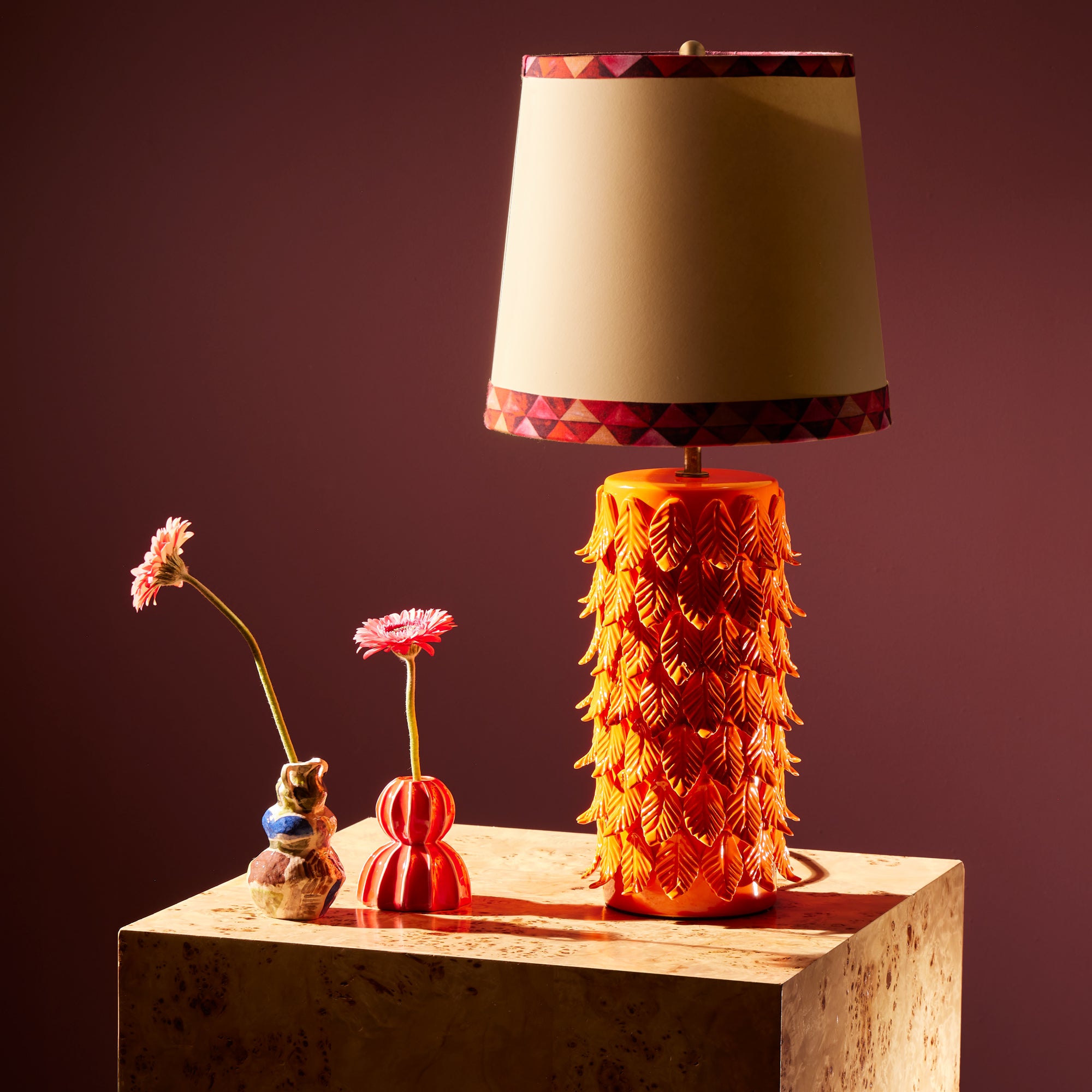 Palmier table lamp in orange by Matthew Williamson