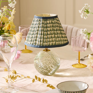 Daniella cordless table lamp in cut glass
