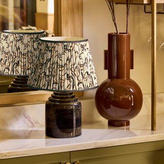 Hive cordless table lamp in brown gloss