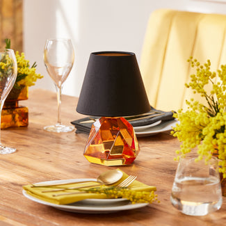 Isabella cordless table lamp in amber