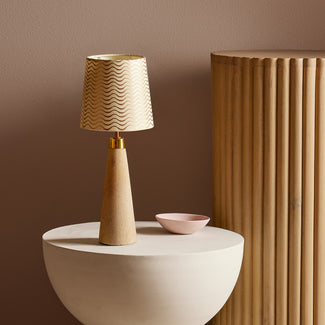 Smaller Marmaron  cordless table lamp in natural