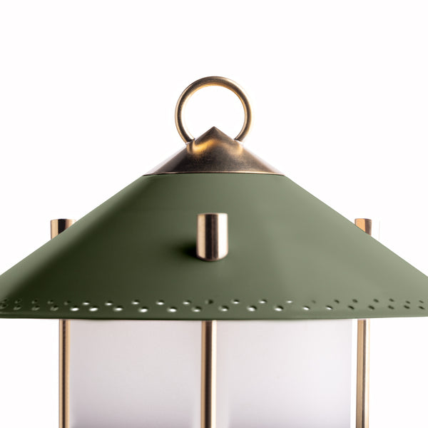 medium Stefan cordless lantern in Moss by the Novogratz