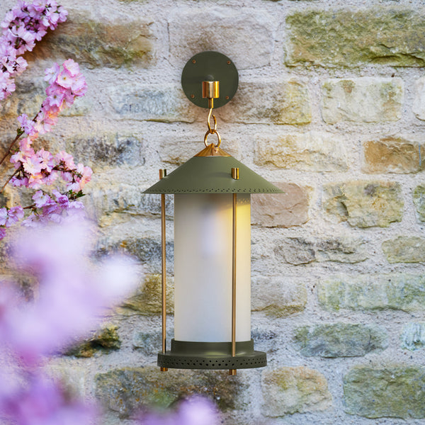 medium Stefan cordless lantern in Moss by the Novogratz