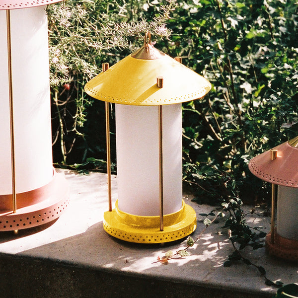 medium Stefan cordless lantern in Sand by the Novogratz