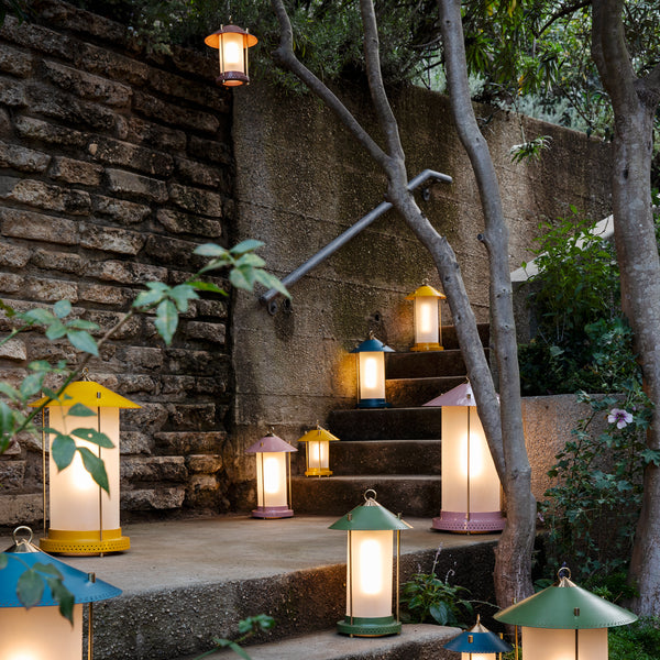 larger Stefan cordless lantern in Blush by the Novogratz