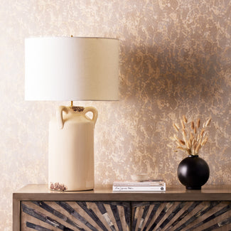 Larger Rufus table lamp in stone cermaic
