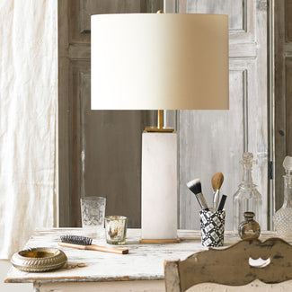 Samson table lamp in white marble