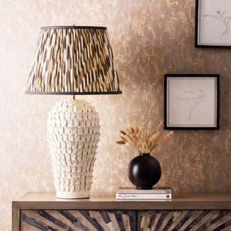 Larger Stucco table lamp in stone ceramic