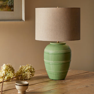 Ted table lamp in green ceramic