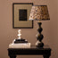 Smaller Wobster table lamp in deep brownish black lacquered wood
