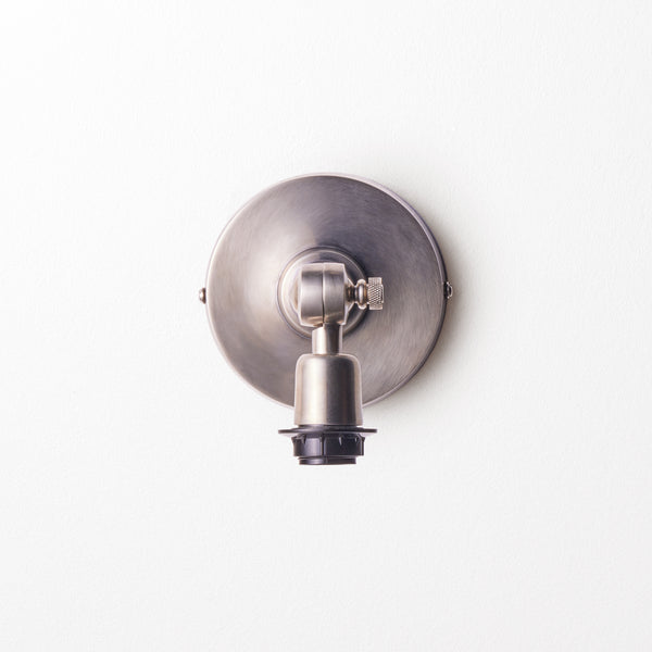 Elbow wall fixture in antiqued silver