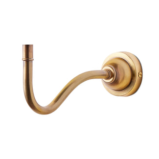 Swan Neck cordless wall fixture in antique brass