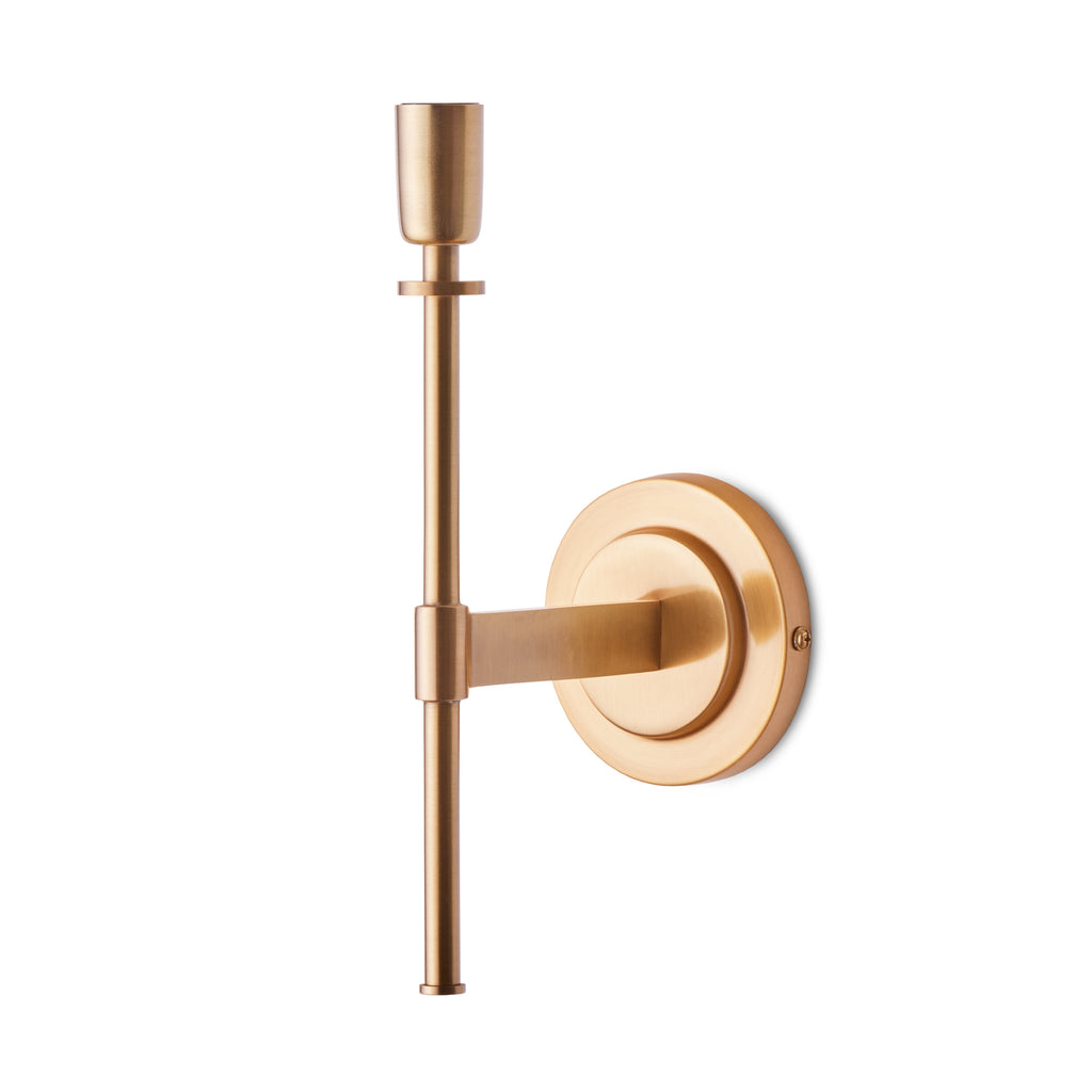 Tremmers wall fixture in antiqued brass