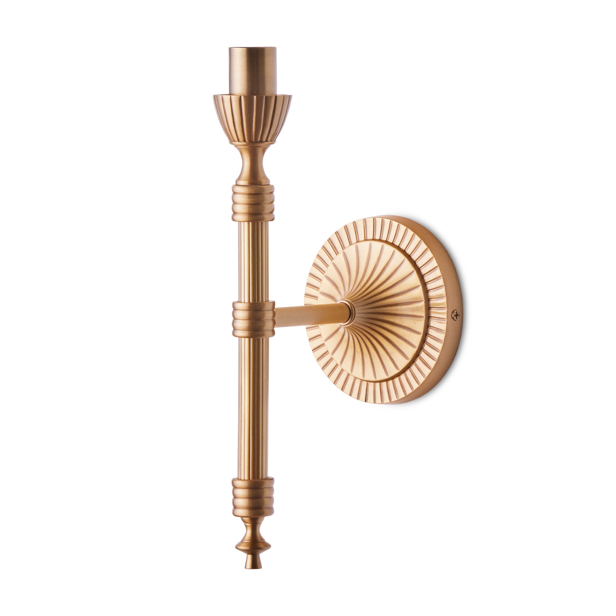 Wrappling wall fixture in antiqued brass