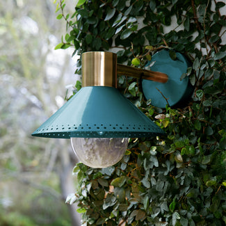 Agnes exterior wall sconce in Denim by the Novogratz