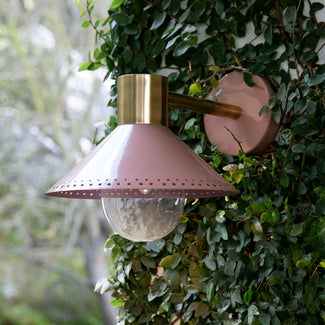 Agnes exterior wall sconce in Blush by the Novogratz
