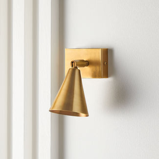 Single Crick spot light in antiqued brass